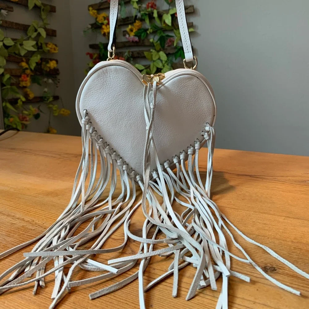 Rebecca Minkoff Heart Fringe Cross Body Bag - Picture 1 of 4